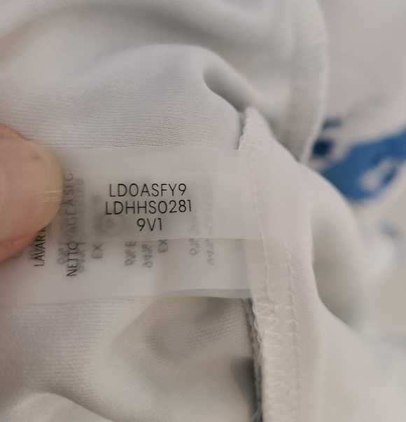 Karl Lagerfeld Blue & White Floral Print Ruffle Hem Sleeveless Sheath Sz 2 - Picture 10 of 13